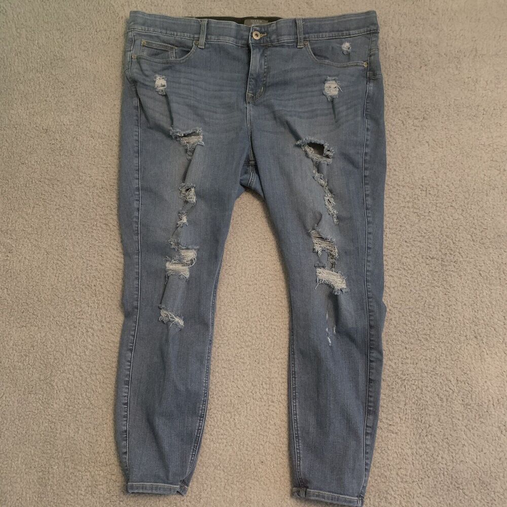 Torrid Bombshell Skinny Feel The Fit Premium Stretch Denim Blue Jeans Womens 24R